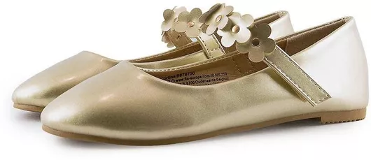 Love4shoes Παιδικές Μπαλαρίνες με Λάστιχο Χρυσό