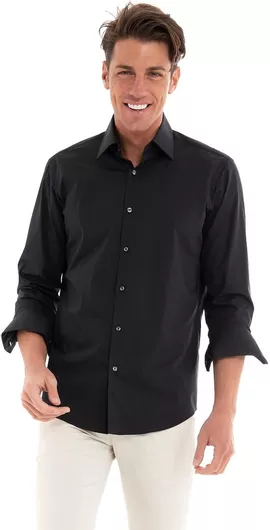 Hugo Boss Μακρυμάνικo Πουκάμισο σε Κανονική Γραμμή Μαύρο