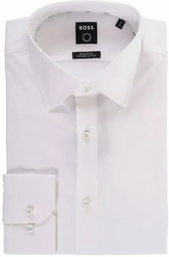 Hugo Boss Μακρυμάνικo Πουκάμισο σε Κανονική Γραμμή Λευκό