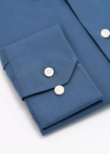 Hugo Boss Μακρυμάνικo Πουκάμισο σε Κανονική Γραμμή Μπλε