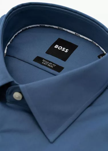 Hugo Boss Μακρυμάνικo Πουκάμισο σε Κανονική Γραμμή Μπλε