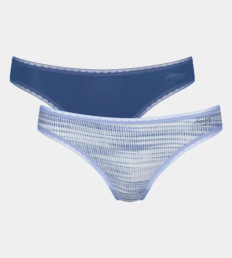 Sloggi Go H Βαμβακερά Γυναικεία Brazil 2Pack Μπλε