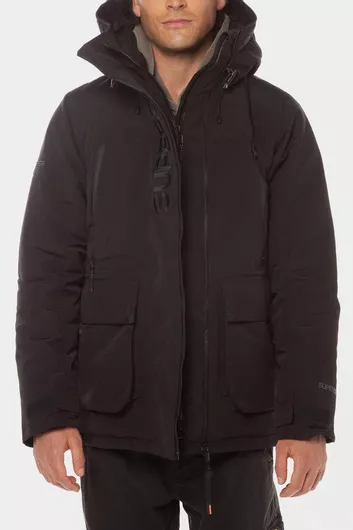 Superdry 'hooded Ultimate' Μπουφάν Αντιανεμικό Μαύρο