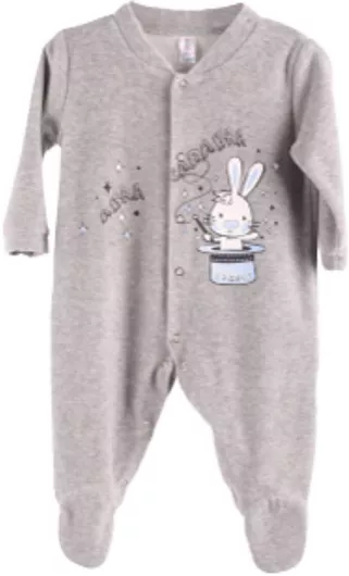 Dreams by Joyce Βρεφικό Φορμάκι Βελουτέ Γκρι