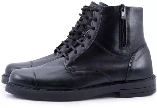 Steve Kommon Δερμάτινα Μαύρο Ανδρικά Μποτάκια