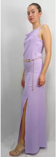 Only Καλοκαιρινό Midi Βραδινό Φόρεμα Κομπινεζόν Ντραπέ Purple Rose