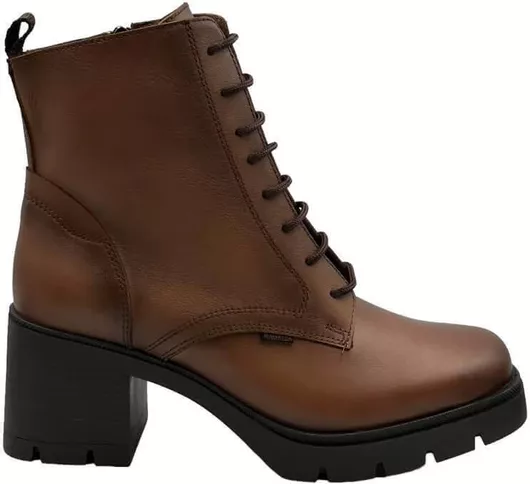 Ragazza Δερμάτινα Γυναικεία Μποτάκια με Μεσαίο Τακούνι Ταμπά