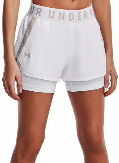 Under Armour Play Up 2-in-1 Αθλητικό Γυναικείο Σορτς Λευκό