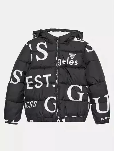 Guess Παιδικό Casual Μπουφάν Μαύρο
