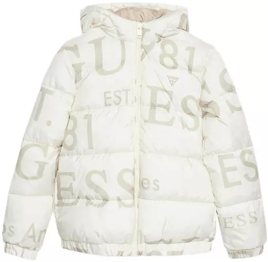Guess Παιδικό Καπιτονέ Μπουφάν με Κουκούλα Spirit White