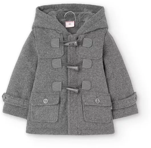 Boboli Παιδικό Παλτό Μοντγκόμερι Γκρι
