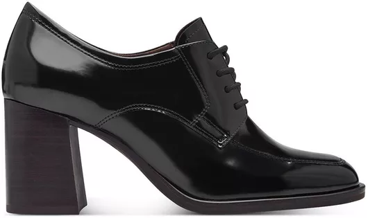Tamaris Γυναικεία Μποτάκια Oxfords με Μεσαίο Τακούνι Μαύρο