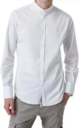 Stefan Fashion Μακρυμάνικo Πουκάμισο σε Στενή Γραμμή Ασπρο