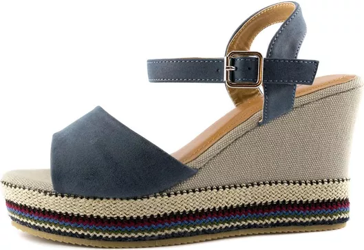 Adam's Shoes Καλοκαιρινές Γυναικείες Πλατφόρμες Μπλε