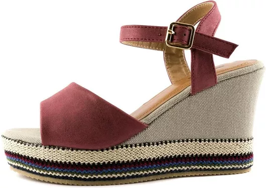 Adam's Shoes Καλοκαιρινές Γυναικείες Πλατφόρμες Κόκκινο