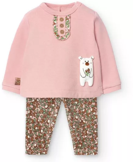 Boboli Παιδικό Σετ με Κολάν Χειμερινό 2τμχ Pink