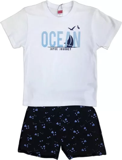 Ocean Παιδικό Σετ με Σορτς Καλοκαιρινό 2τμχ Ocean White
