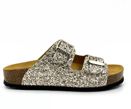 Plakton Γυναικεία Σανδάλια Glitter Platino