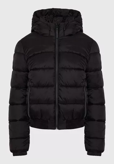 Funky Buddha Γυναικείο Κοντό Μαύρο Puffer Μπουφάν Χειμώνα