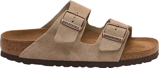 Birkenstock Arizona Soft Footbed Suede Leather Ανδρικά Σανδάλια Taupe Narrow Fit