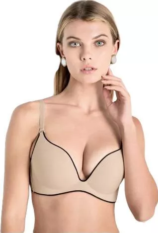 Luna Miracle One Μπεζ Σουτιέν Push Up με Μπανέλες