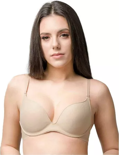 Luna Miracle One Μπεζ Σουτιέν Push Up χωρίς Μπανέλες
