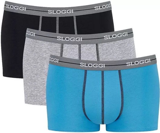 Sloggi Start Hipster Ανδρικά Μποξεράκια Μαύρο-γαλάζιο-γκρι 3Pack