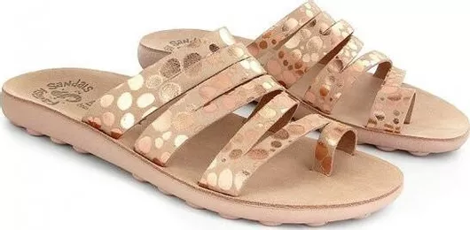 Fantasy Sandals Mara Δερμάτινα Γυναικεία Σανδάλια Ανατομικά Μπεζ