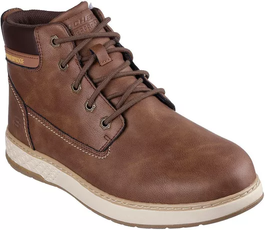 Skechers Αδιάβροχα Ανδρικά Μποτάκια Δερμάτινα Γκρι