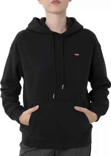 Levi's Standard Μακρύ Γυναικείο Φούτερ με Κουκούλα Caviar