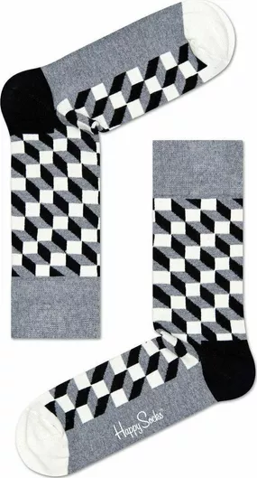 Happy Socks Filled Optic Ανδρικές Κάλτσες με Σχέδια Πολύχρωμες