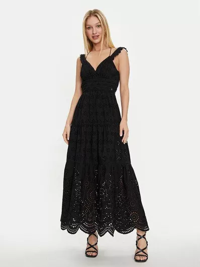 Guess W4gk46 Wg571 Καλοκαιρινό Maxi Φόρεμα για Γάμο / Βάπτιση Μαύρο