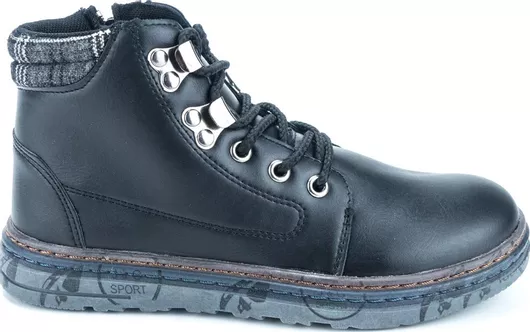 IQ Shoes Columbia Ανατομικά Δερμάτινα Παιδικά Μποτάκια με Φερμουάρ Μαύρο