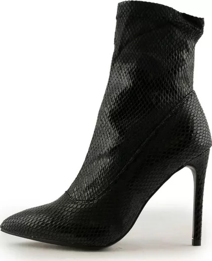 Love4shoes 227 Γυναικεία Μποτάκια με Ψηλό Τακούνι Μαύρο