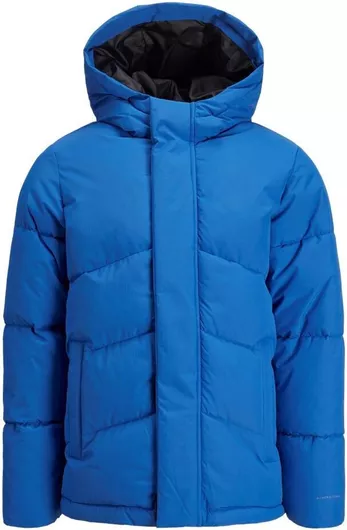 Jack & Jones Παιδικό Καπιτονέ Μπουφάν με Κουκούλα Μπλε, Γαλάζιο