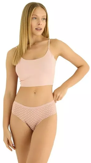 Γυναικείο boxer hipster εσώρουχο Vanilya Secret IRINI Βαμβακερό Πούδρα