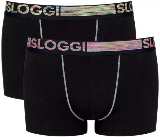 Sloggi Go Abc Ανδρικά Μποξεράκια Μαύρο με Σχέδια 2Pack