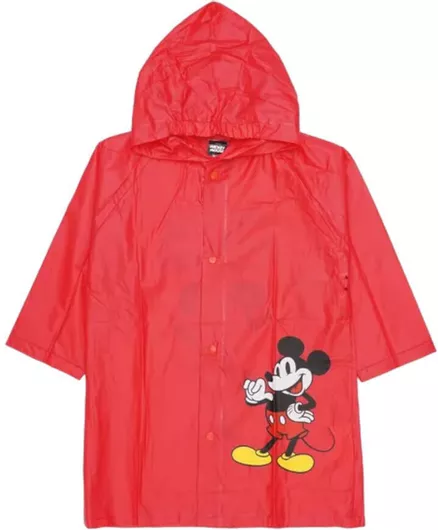 Disney Αδιάβροχο Παιδικό Casual Μπουφάν με Κουκούλα All Red