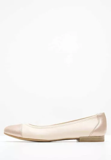 Tamaris Δερμάτινες Γυναικείες Μπαλαρίνες Μπεζ