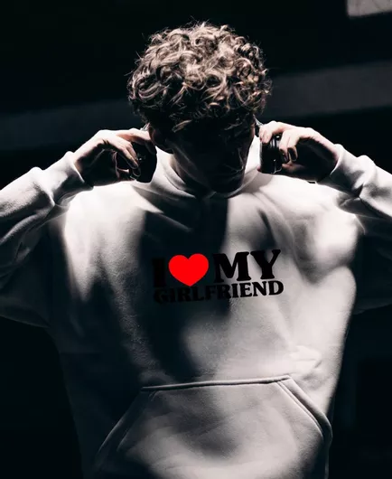 Φούτερ I Love My Girlfriend Mff056-λευκό