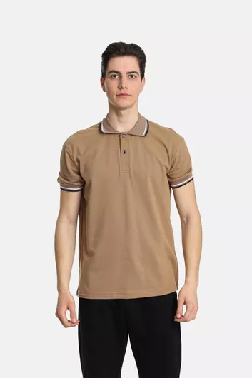 Μπλούζα Paco & Co Polo Κοντομάνικο Κάμελ