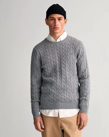 Gant Πουλόβερ Μακρυμάνικο Γκρι