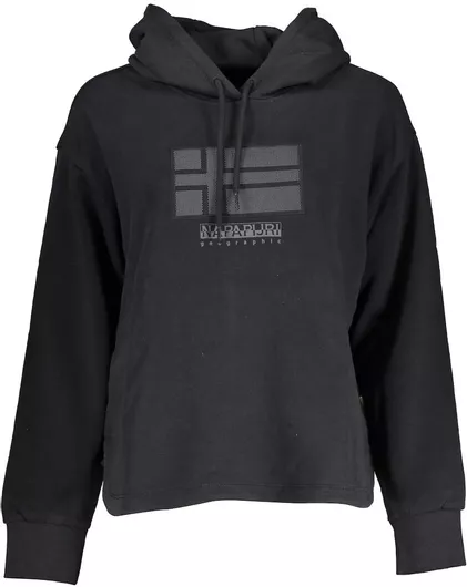 Napapijri Μακρύ Γυναικείο Φούτερ με Κουκούλα Μαύρο