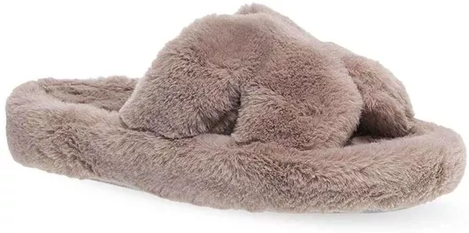 Parex Χειμερινές Γυναικείες Παντόφλες με Γούνα Καφέ