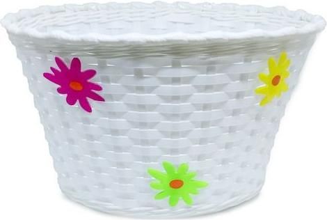 Καλαθάκι για Παιδικό Ποδήλατο με Λουλούδια Λευκό