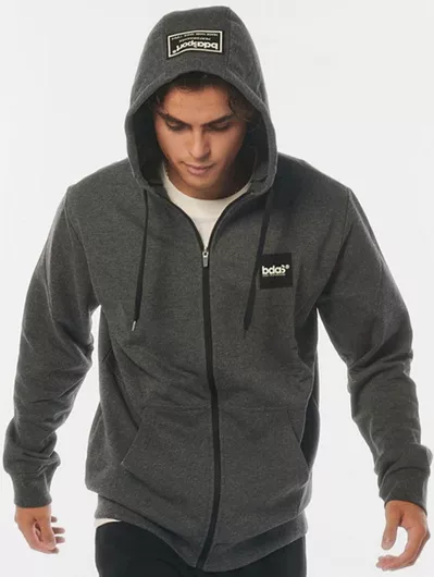 Body Action Φούτερ με Κουκούλα Dark Grey Melange