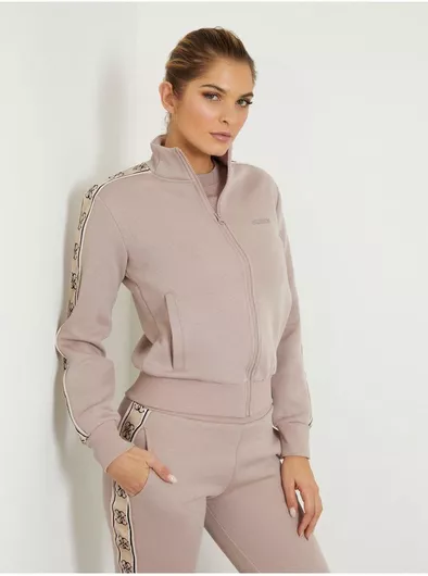 Guess Μακριά Γυναικεία Ζακέτα Φούτερ Taupe