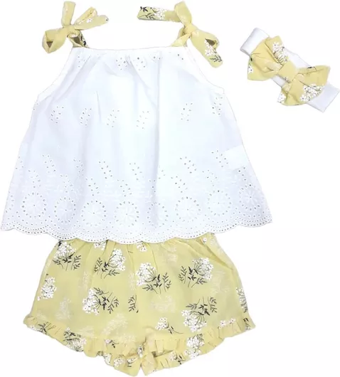 Domina Παιδικό Σετ με Σορτς 2τμχ White, Yellow