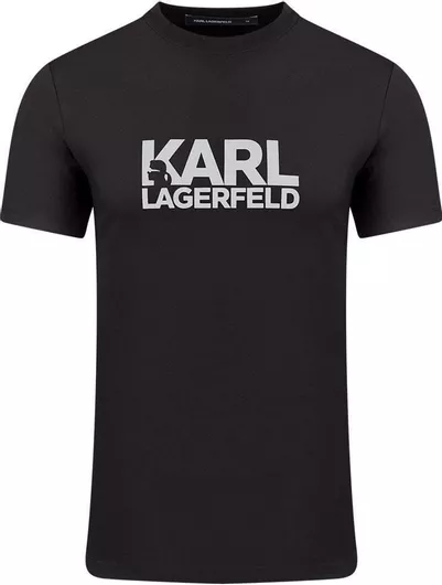 Karl Lagerfeld T-shirt Μαύρο/ασημί