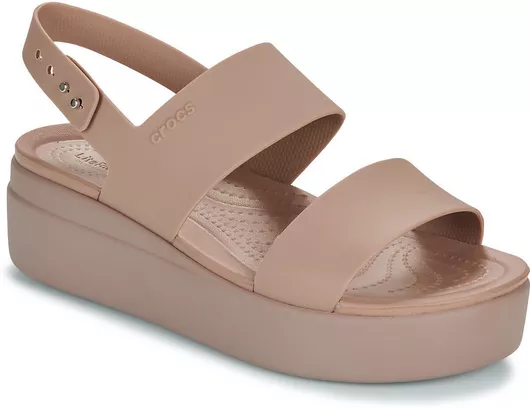 Crocs Καλοκαιρινές Γυναικείες Πλατφόρμες Μπεζ